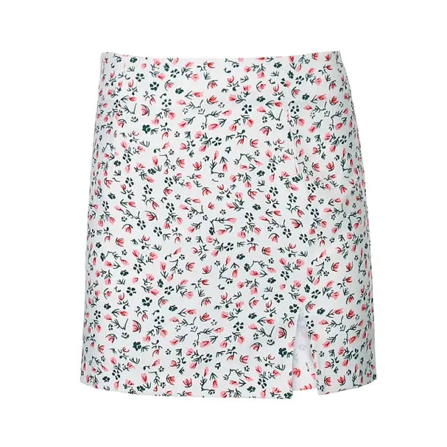 Butterfly Print Side Split Skirts Mixnorth