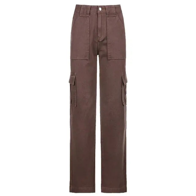 Vintage Brown Straight Pants Mixnorth
