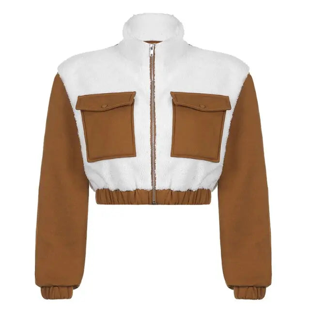 Patched Crop Jacket Vintage Mixnorth