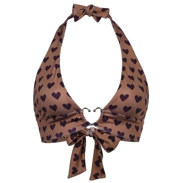 Sweet Heart Print Bustier Mixnorth