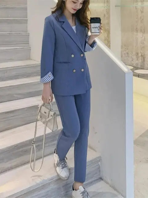 Two-Piece Set Office Slim Pants Mixnorth