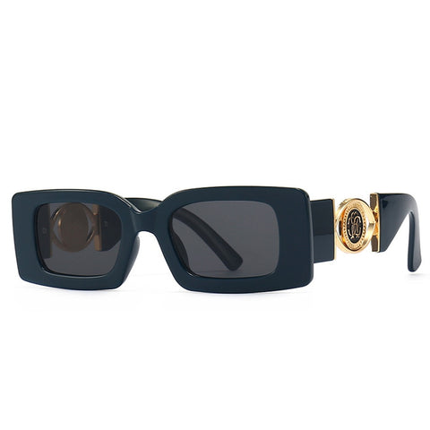 Retro Square Flower Decoration Sunglasses