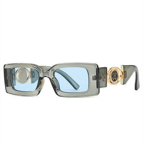 Retro Square Flower Decoration Sunglasses