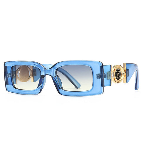 Retro Square Flower Decoration Sunglasses