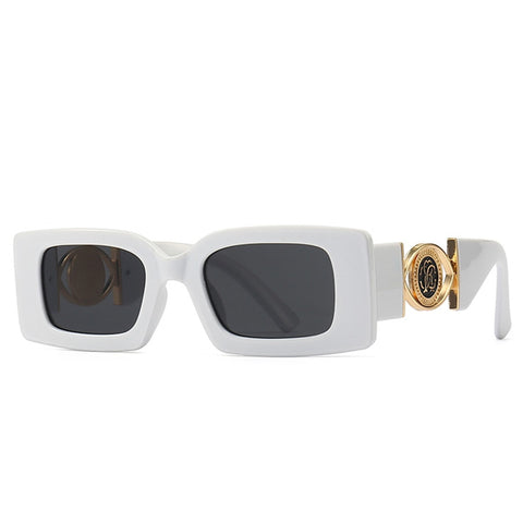 Retro Square Flower Decoration Sunglasses