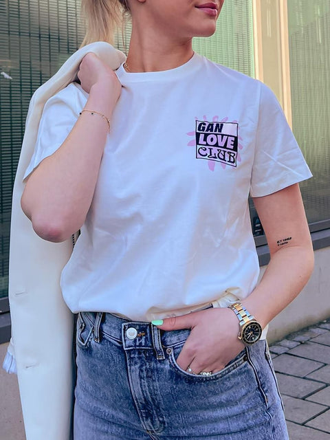 Letter Embroidery Graphic T-Shirts