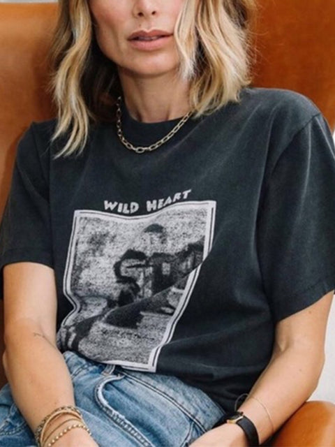 Faded Washed Black T-Shirt