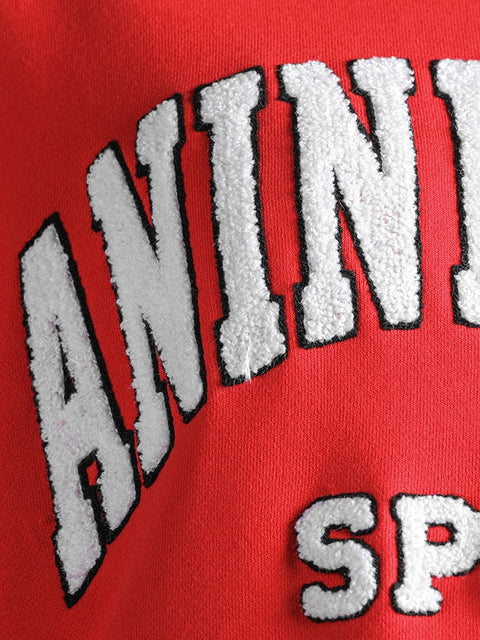 Letter Flocking Graphic Sweatshirts