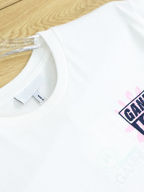 Letter Embroidery Graphic T-Shirts