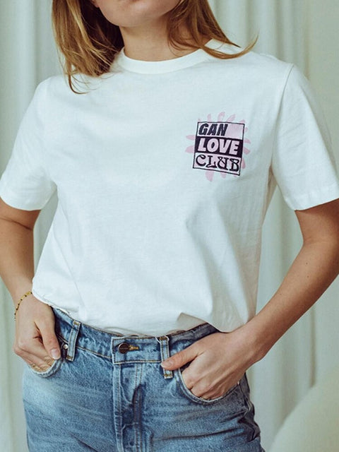 Letter Embroidery Graphic T-Shirts