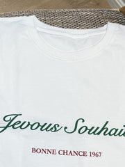 White Letter Print T-Shirt