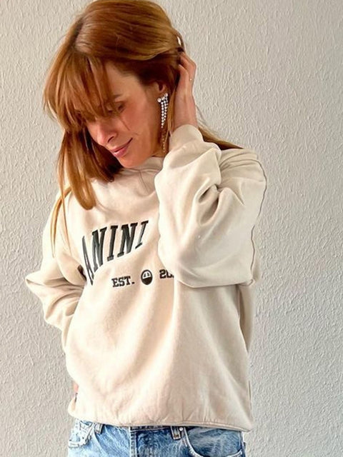Letter Embroidery Sweatshirts