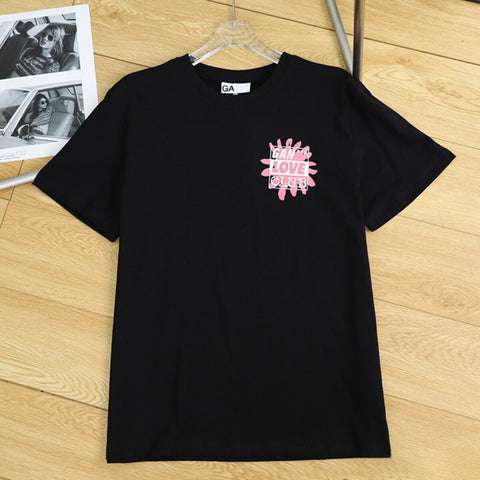 Letter Embroidery Graphic T-Shirts