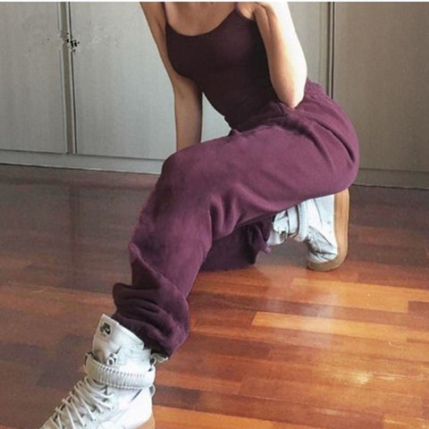 High Waist Woolen Cotton Pants