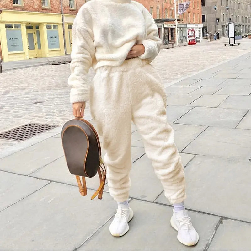 Furry Cozy Joggers Trousers Mixnorth