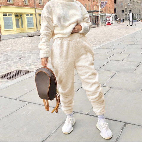Furry Cozy Joggers Trousers