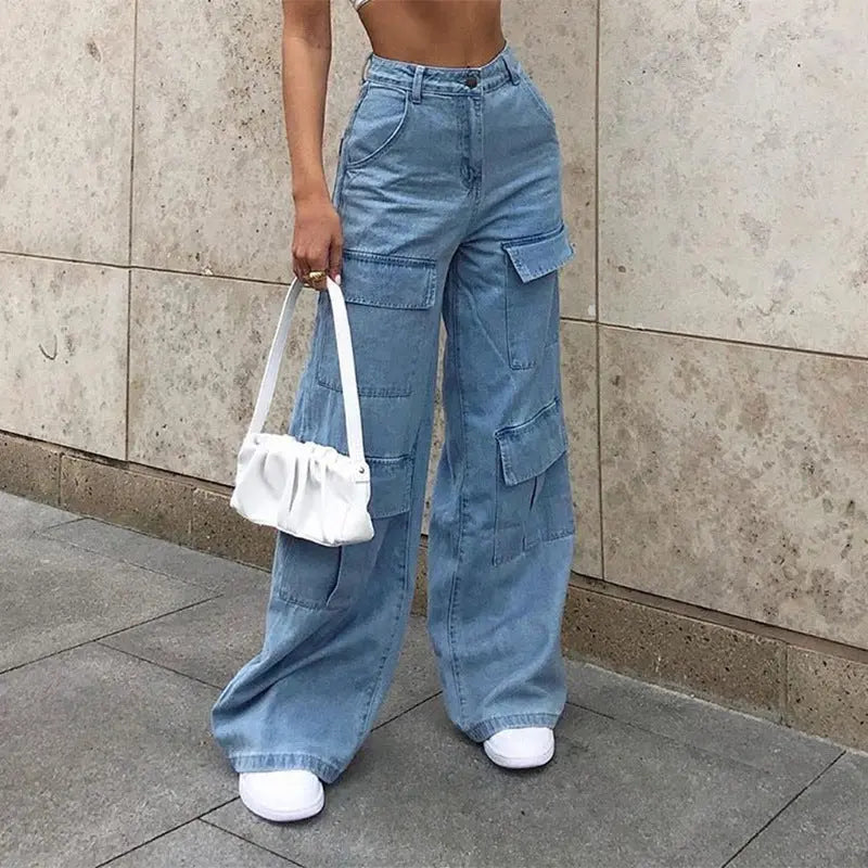 Mom Jeans Big Pocket Cargo Pants Mixnorth