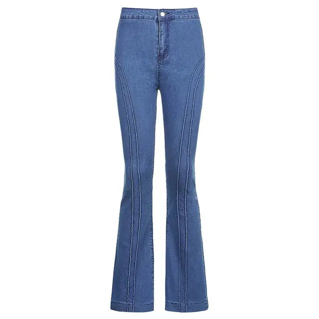 Striped Flare Jeans bohoomodern
