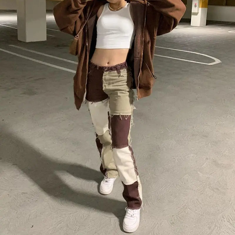 Patched Vintage Denim Pants bohoomodern