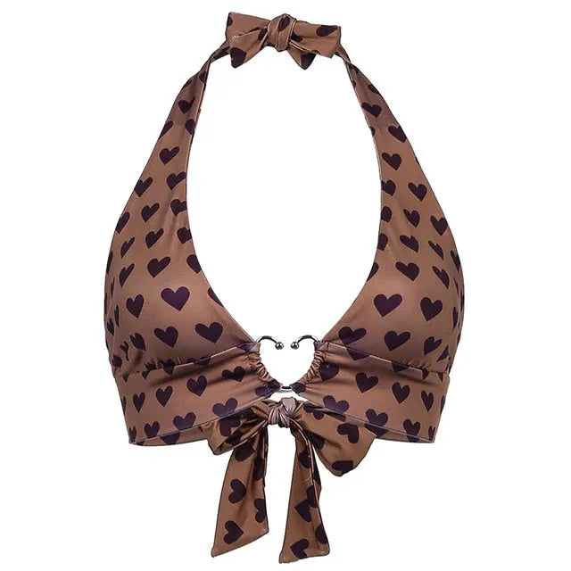 Heart Print Crop Top bohoomodern