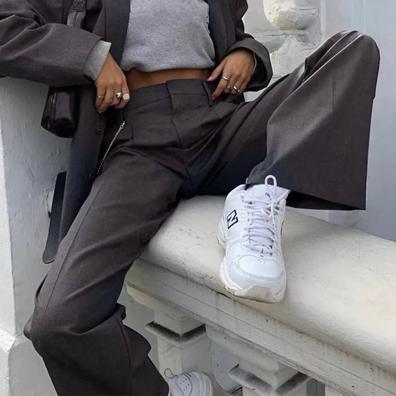 High Waist Straight Pants bohoomodern
