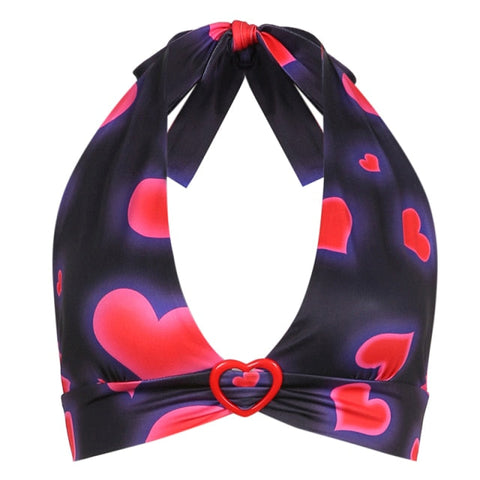 Heart Print Crop Top