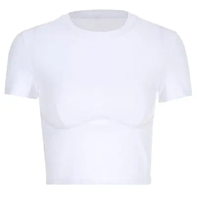 Crop Basic White T-Shirt bohoomodern