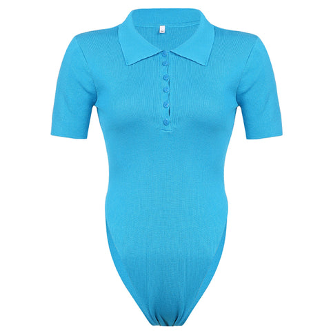Short Sleeve High Waist One Piece