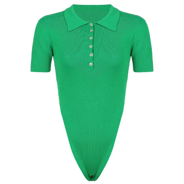 Short Sleeve High Waist One Piece Mixnorth