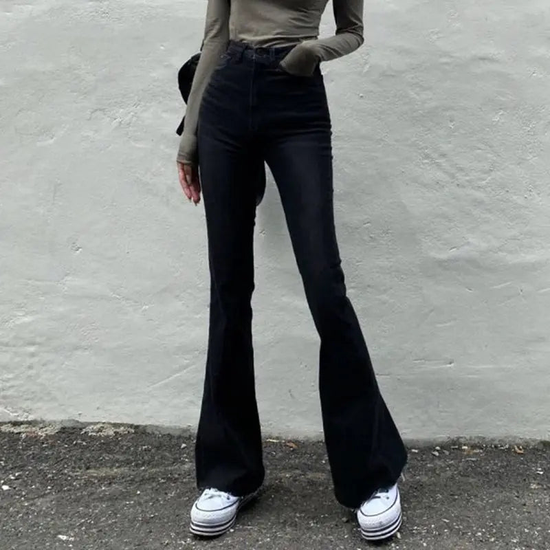 Flare Denim Pants High Waist Jeans Mixnorth