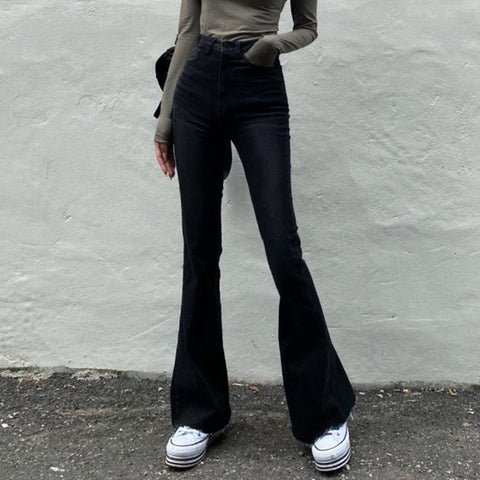 Flare Denim Pants High Waist Jeans