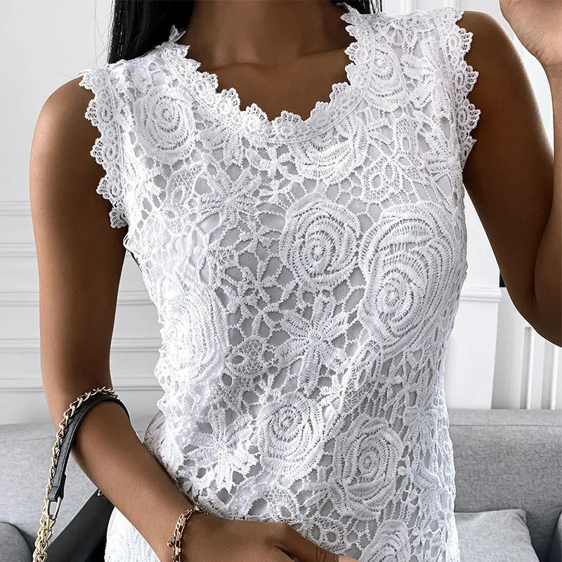 Lace Jacquard Sleeveless Mixnorth
