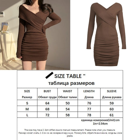 Brown Ribbed Knit Turtleneck Long Sleeve Winter