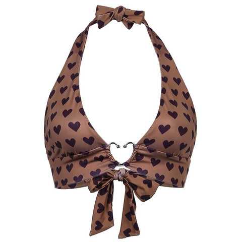 Sweet Heart Print Bustier