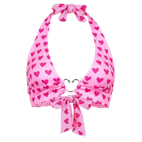 Sweet Heart Print Bustier