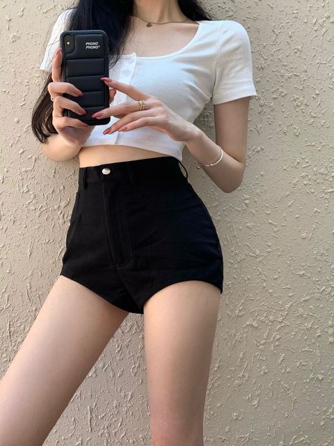 High Waist Slim Shorts