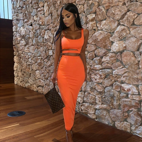 Two Piece Set Wrap Crop Long Skirt Sets