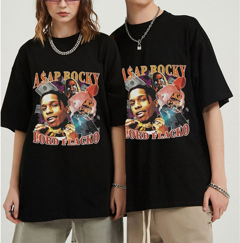 ASAP Rocky Rapper Print Oversized T Shirt