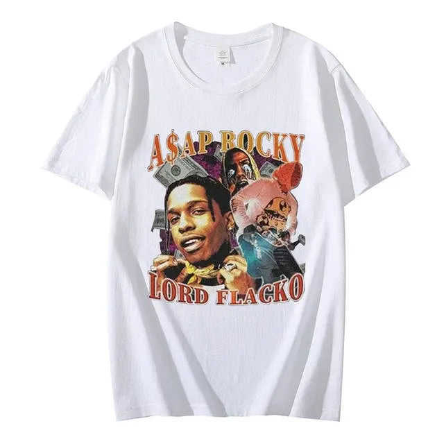 ASAP Rocky Rapper Print Oversized T Shirt Mixnorth