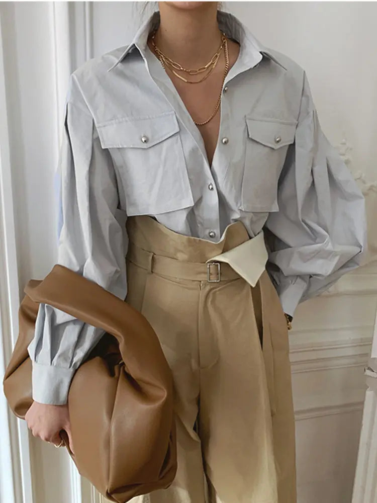 Casual Loose Shirt Long Sleeve Mixnorth