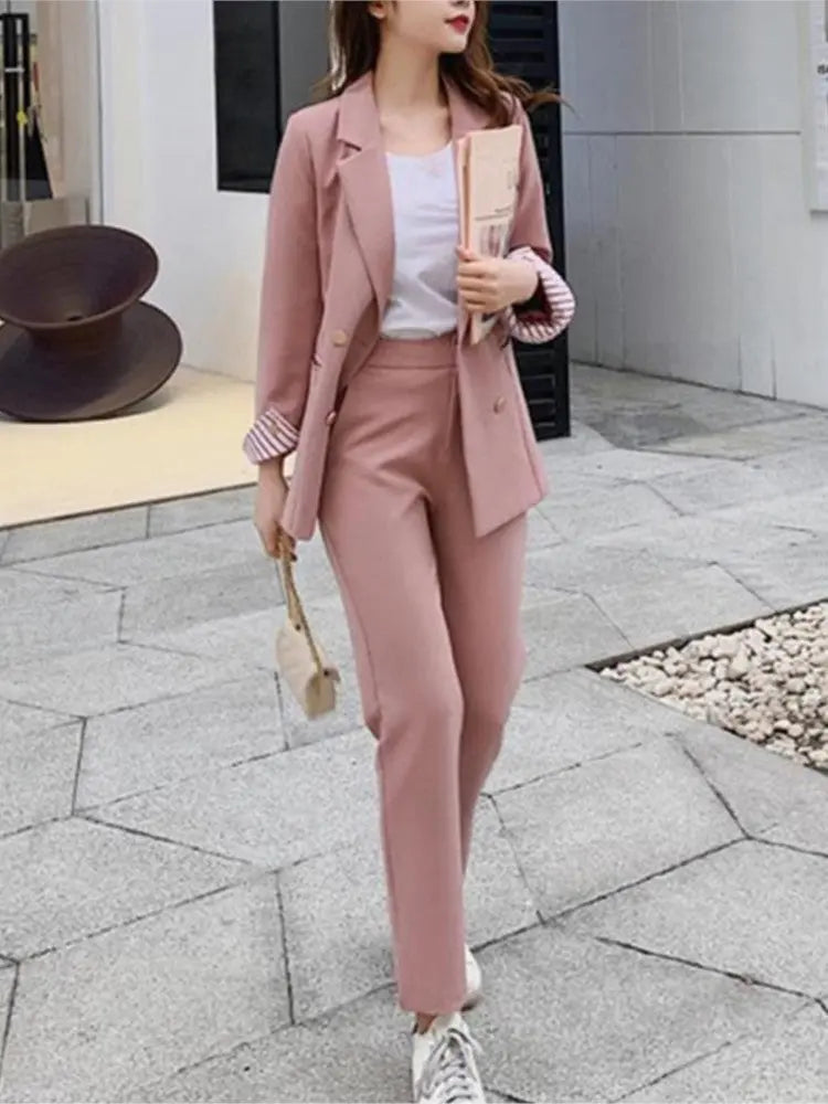 Two-Piece Set Office Slim Pants Mixnorth