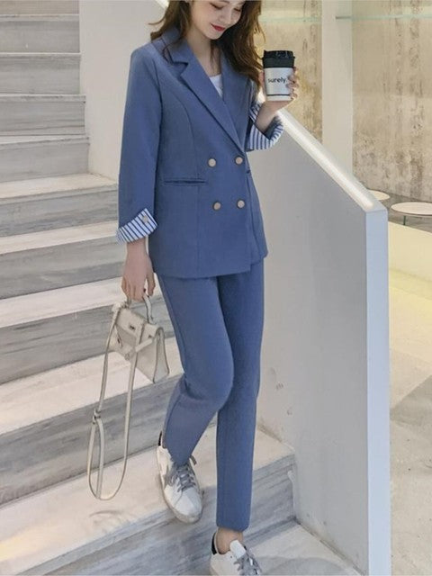 Two-Piece Set Office Slim Pants