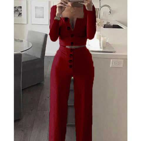 Slim Button Casual Suit